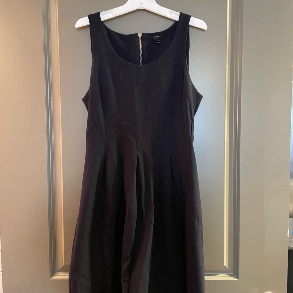Navy A-line work dress